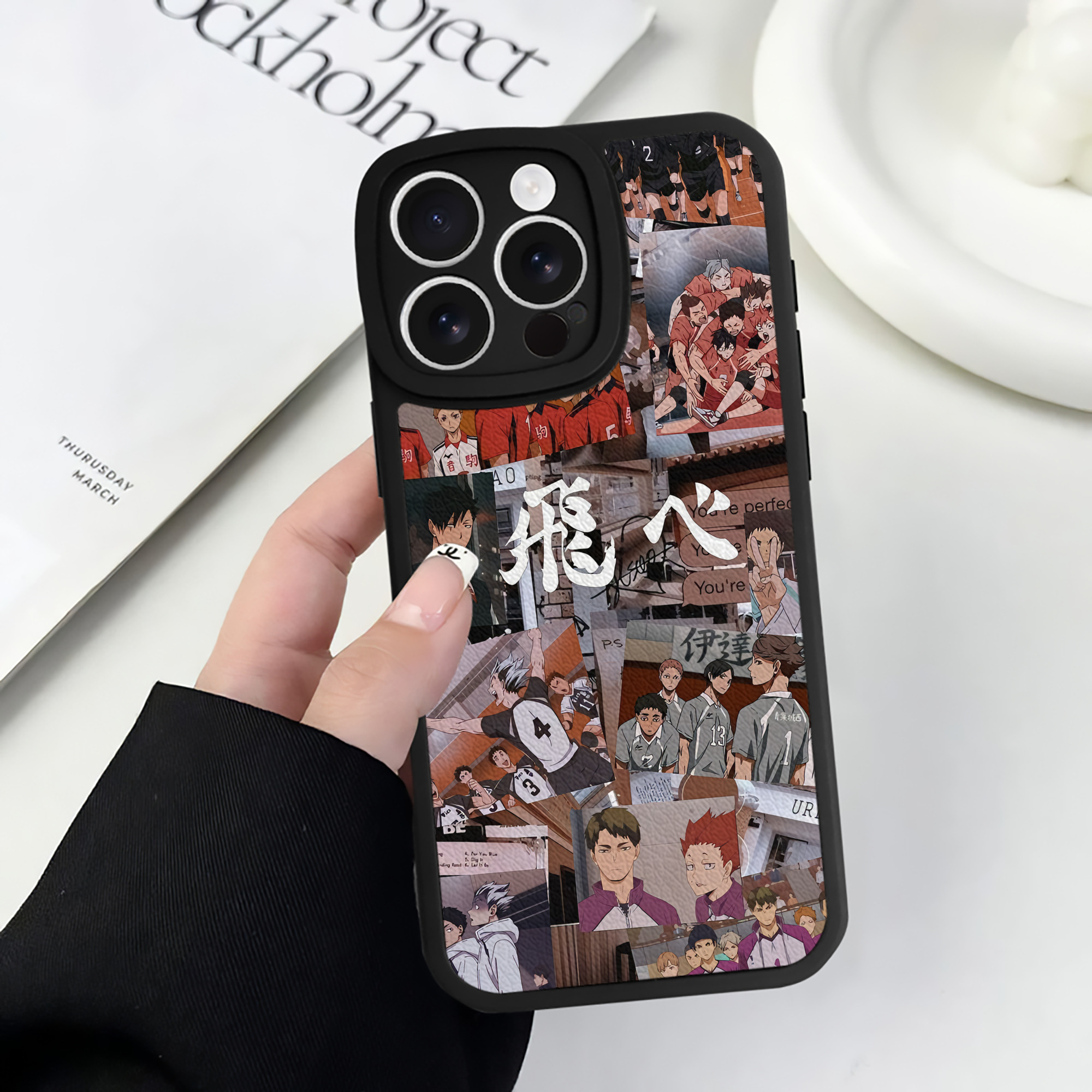 （画像用） ハイキュー!! Haikyu!! 【iPhone 16シリーズ対応】シリコンスマホケース（レザー調） 材質：シリコン